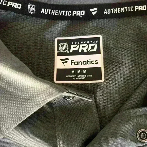 Fanatics NHL Men's Vegas Golden Knights Authentic Pro Rinkside Grey Polo Size M - Picture 5 of 5